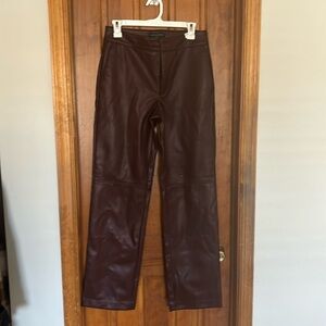 Brand new bordeux/burgundy vegan leather straight leg pant